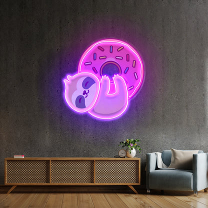 Bear Hugging Donuts Led Neon Sign Light Custom Led Signs