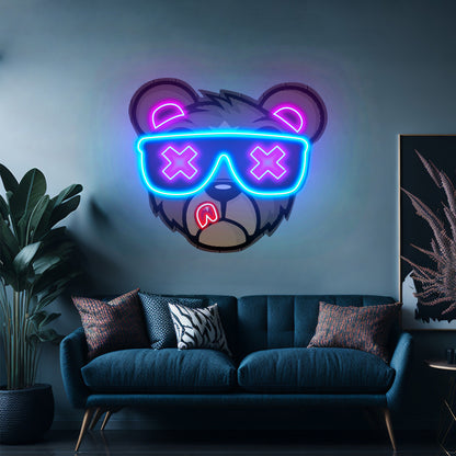 Bear Led Neon Artwork For Sale For Sale