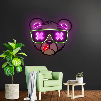 Bear Led Neon Artwork For Sale For Sale