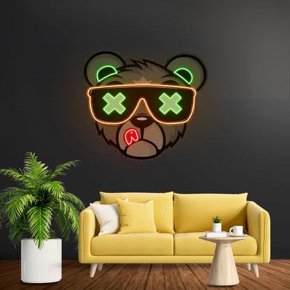 Bear Led Neon Artwork For Sale For Sale