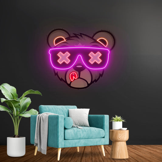 Bear Led Neon Artwork For Sale For Sale