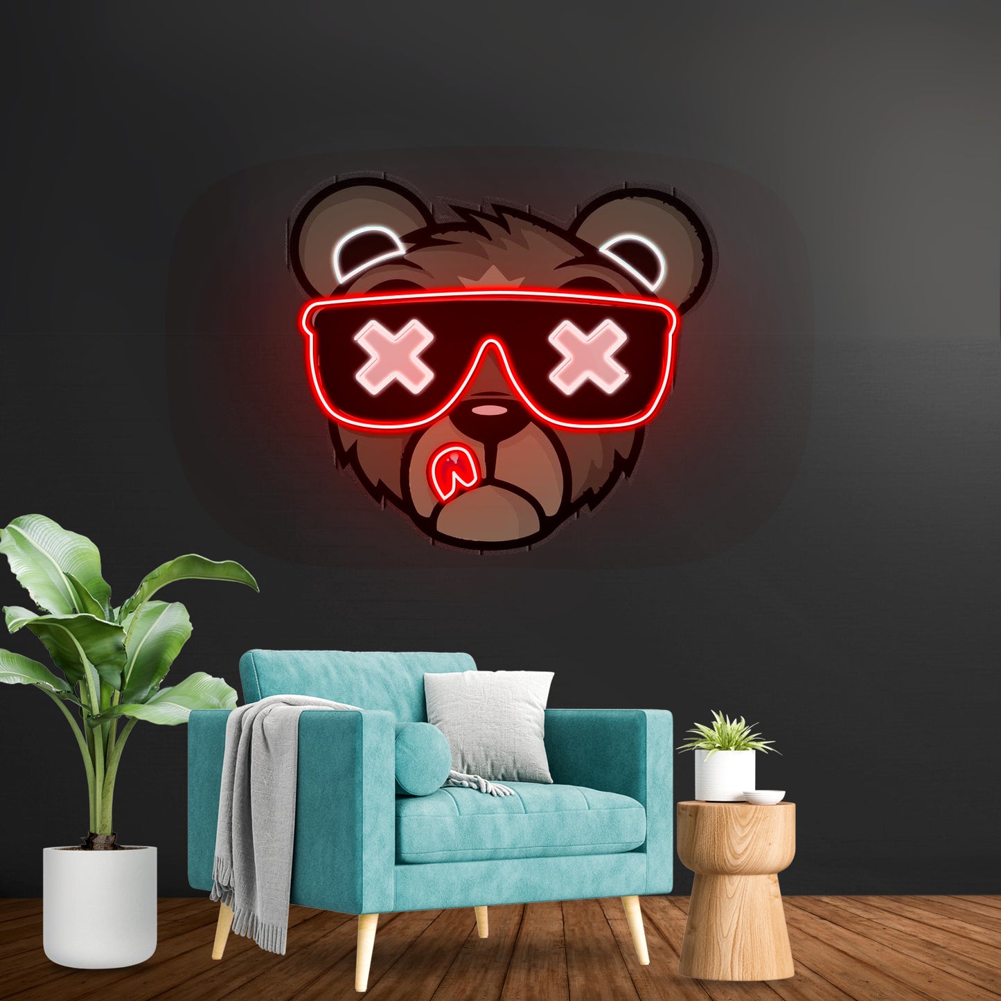 Bear Led Neon Artwork For Sale For Sale