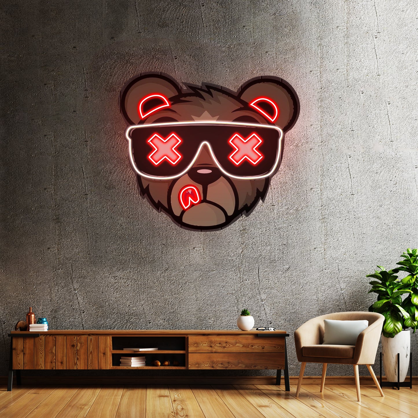 Bear Led Neon Artwork For Sale For Sale