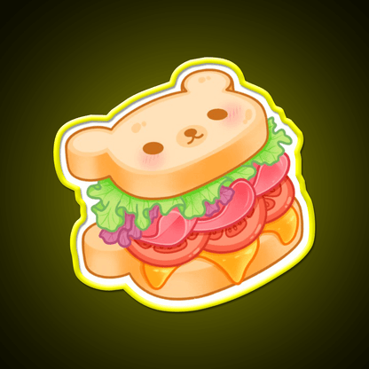 Bear Sandwich Snack Food Led Neon Sign Rgb Color - Shineneon