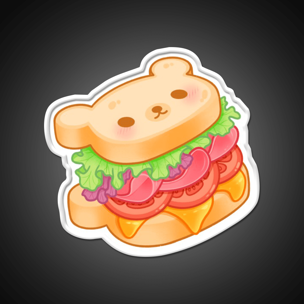 Bear Sandwich Snack Food Led Neon Sign Rgb Color - Shineneon