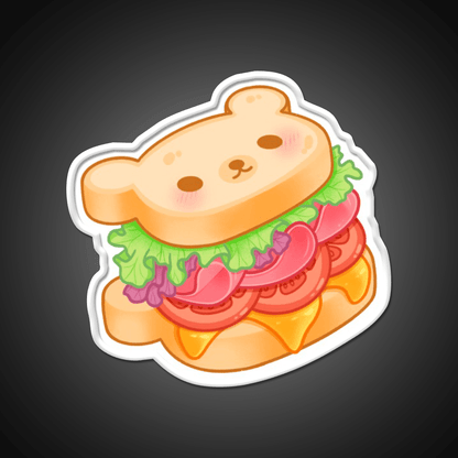 Bear Sandwich Snack Food Led Neon Sign Rgb Color - Shineneon