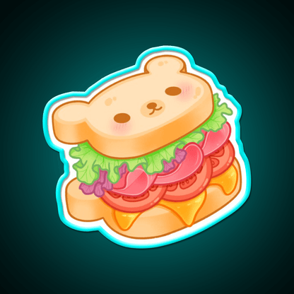Bear Sandwich Snack Food Led Neon Sign Rgb Color - Shineneon