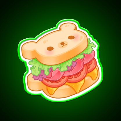 Bear Sandwich Snack Food Led Neon Sign Rgb Color - Shineneon
