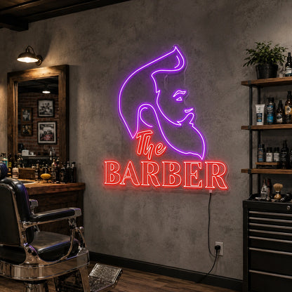 Bearded Barber Neon Sign LED Neon Sign real lifestyle scene