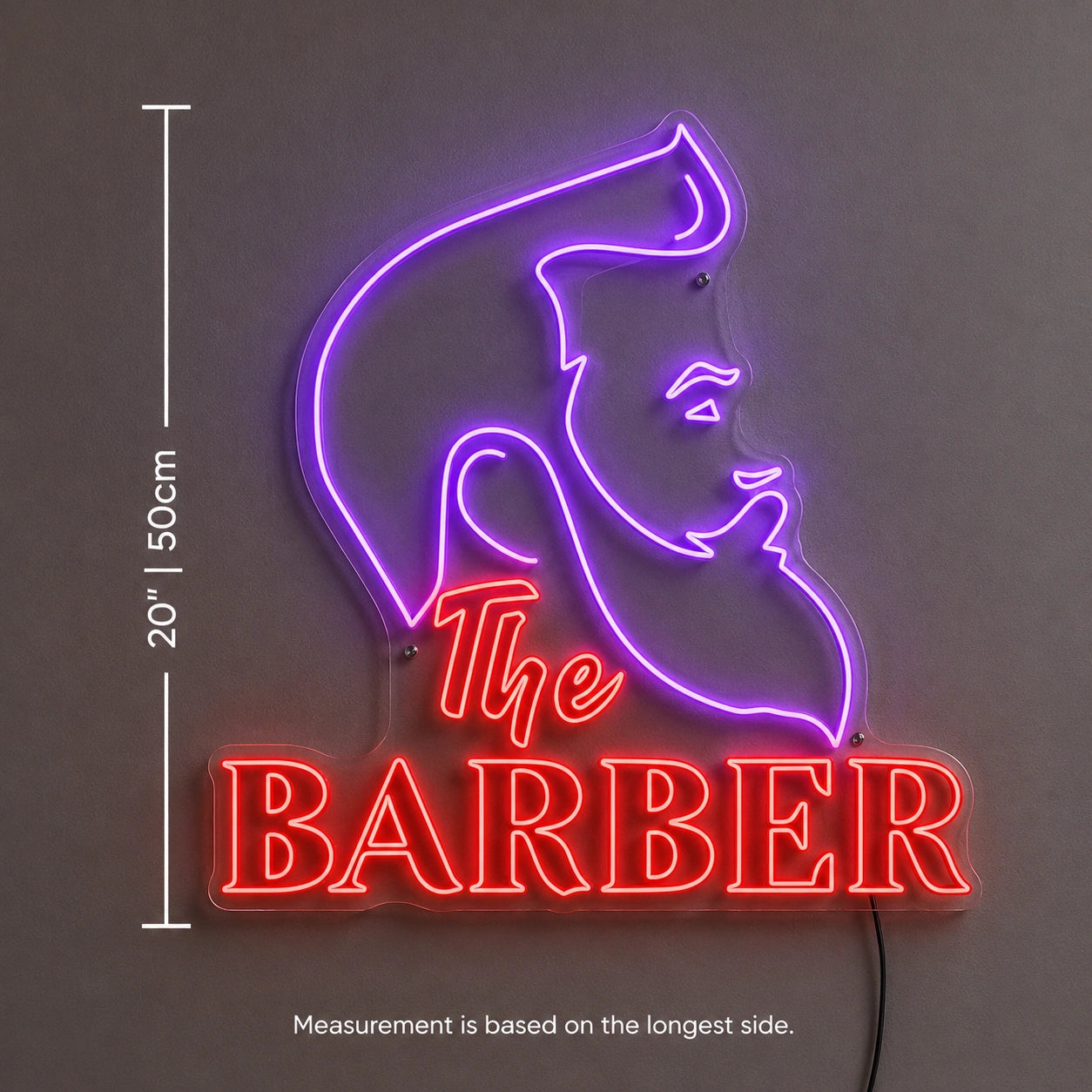 Bearded Barber Neon Sign LED Neon Sign size image