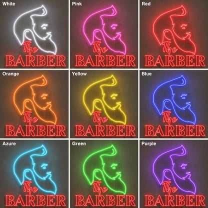 Bearded Barber Neon Sign LED Neon Sign color grid