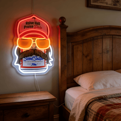 Bearded Racing Guy USB Led Neon Sign for Boys Room Man Cave Game Room & Birthday Gifts - Shineneon