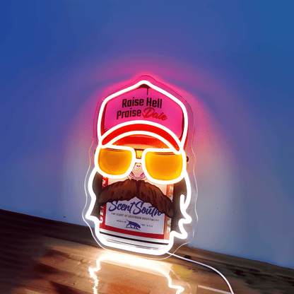 Bearded Racing Guy USB Led Neon Sign for Boys Room Man Cave Game Room & Birthday Gifts - Shineneon