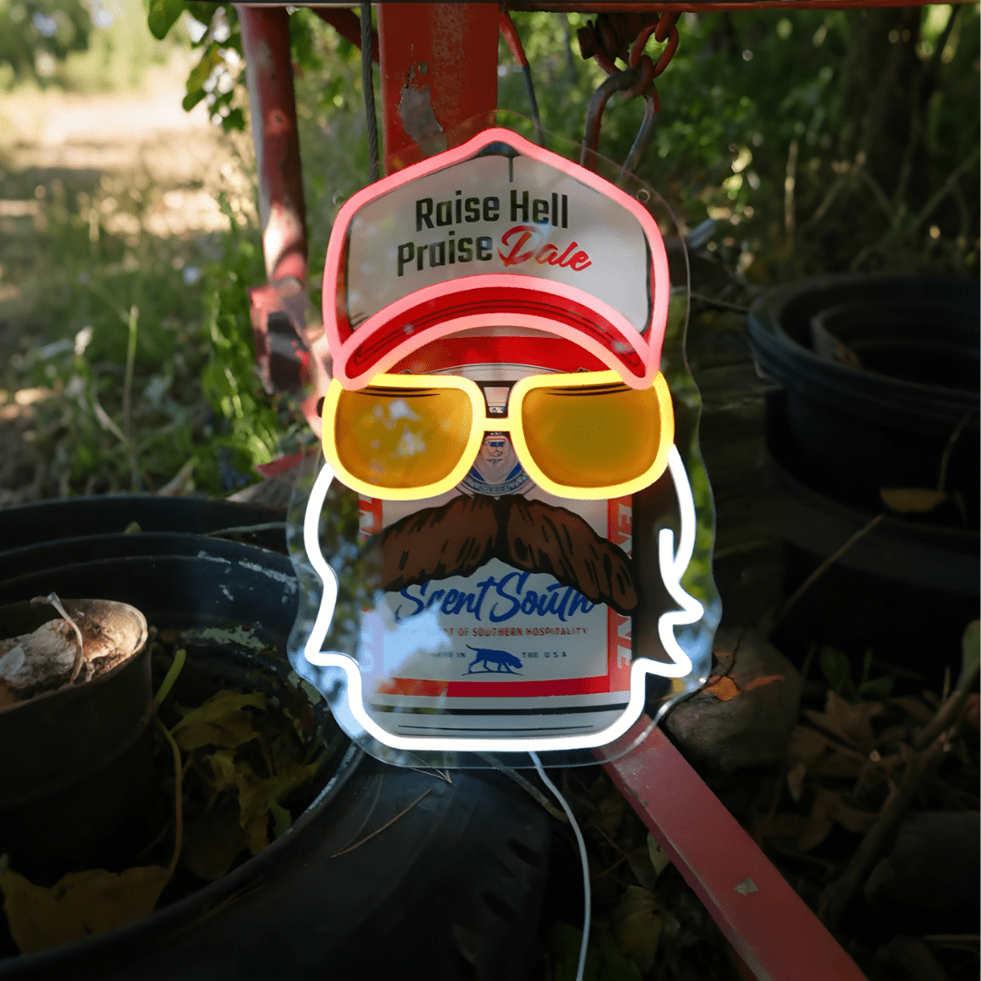 Bearded Racing Guy USB Led Neon Sign for Boys Room Man Cave Game Room & Birthday Gifts - Shineneon