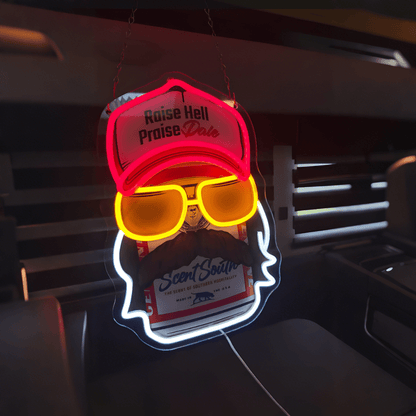 Bearded Racing Guy USB Led Neon Sign for Boys Room Man Cave Game Room & Birthday Gifts - Shineneon