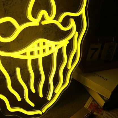 Bearded Skull With Scissors On Head Neon Sign | Shineneon