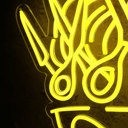 Bearded Skull With Scissors On Head Neon Sign | Shineneon