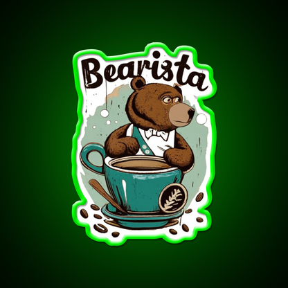 Bearista Cafe Led Neon Sign Espresso Bar Art Rgb Color