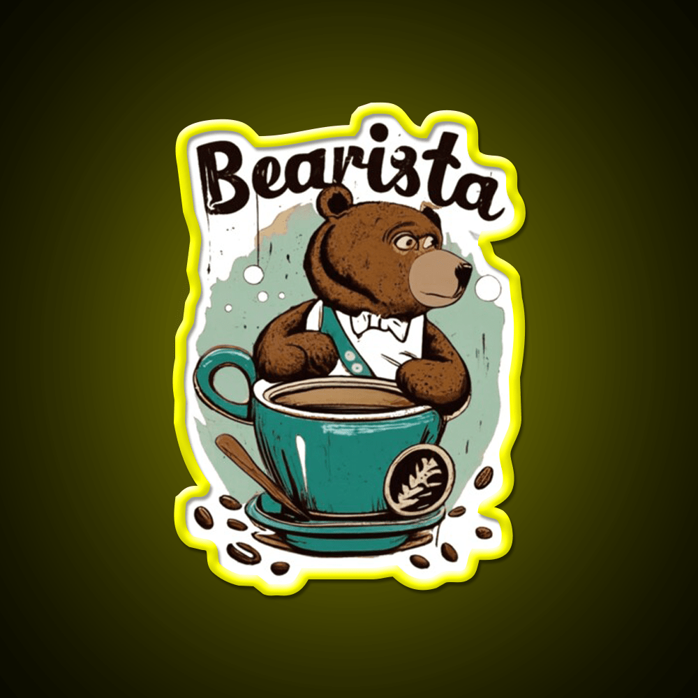 Bearista Cafe Led Neon Sign Espresso Bar Art Rgb Color - Shineneon