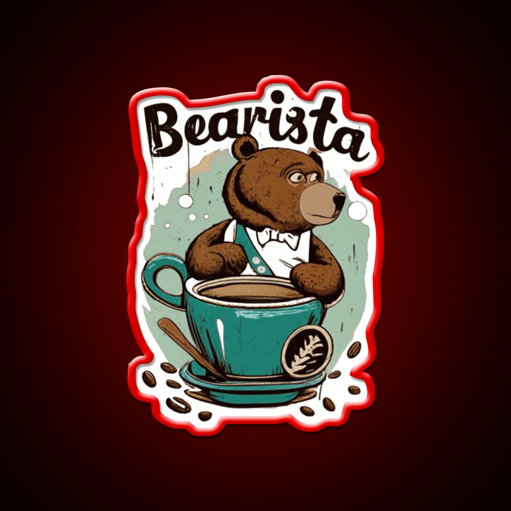 Bearista Cafe Led Neon Sign Espresso Bar Art Rgb Color - Shineneon