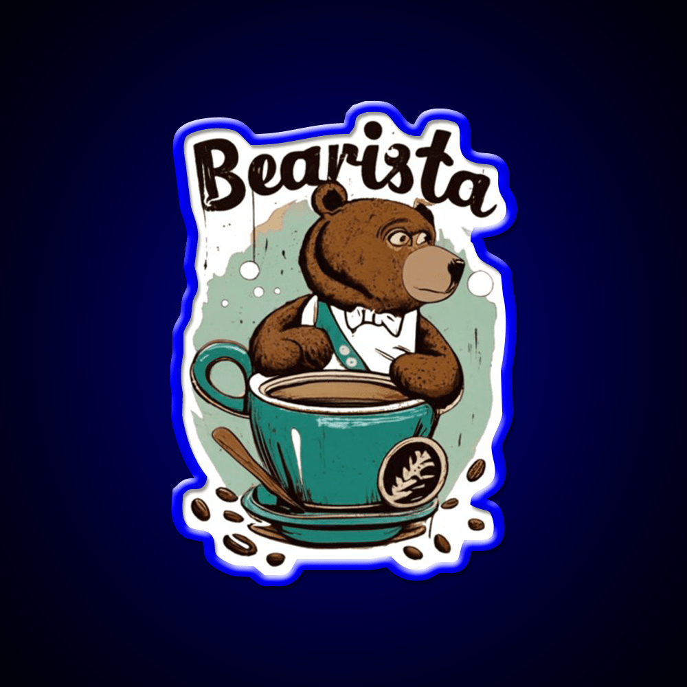 Bearista Cafe Led Neon Sign Espresso Bar Art Rgb Color - Shineneon