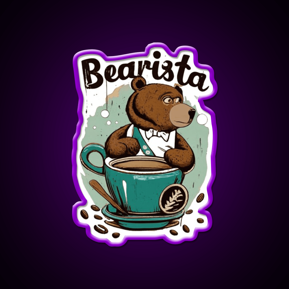 Bearista Cafe Led Neon Sign Espresso Bar Art Rgb Color - Shineneon