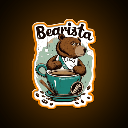 Bearista Cafe Led Neon Sign Espresso Bar Art Rgb Color - Shineneon