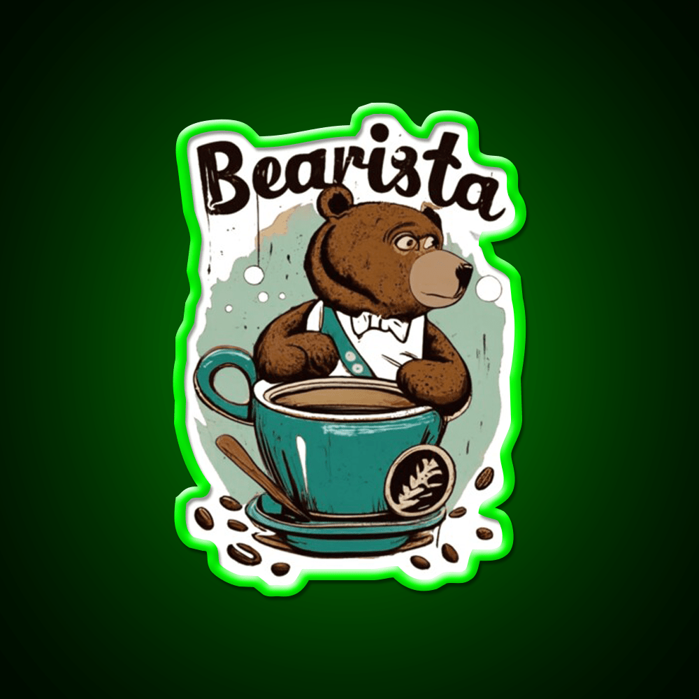 Bearista Cafe Led Neon Sign Espresso Bar Art Rgb Color - Shineneon