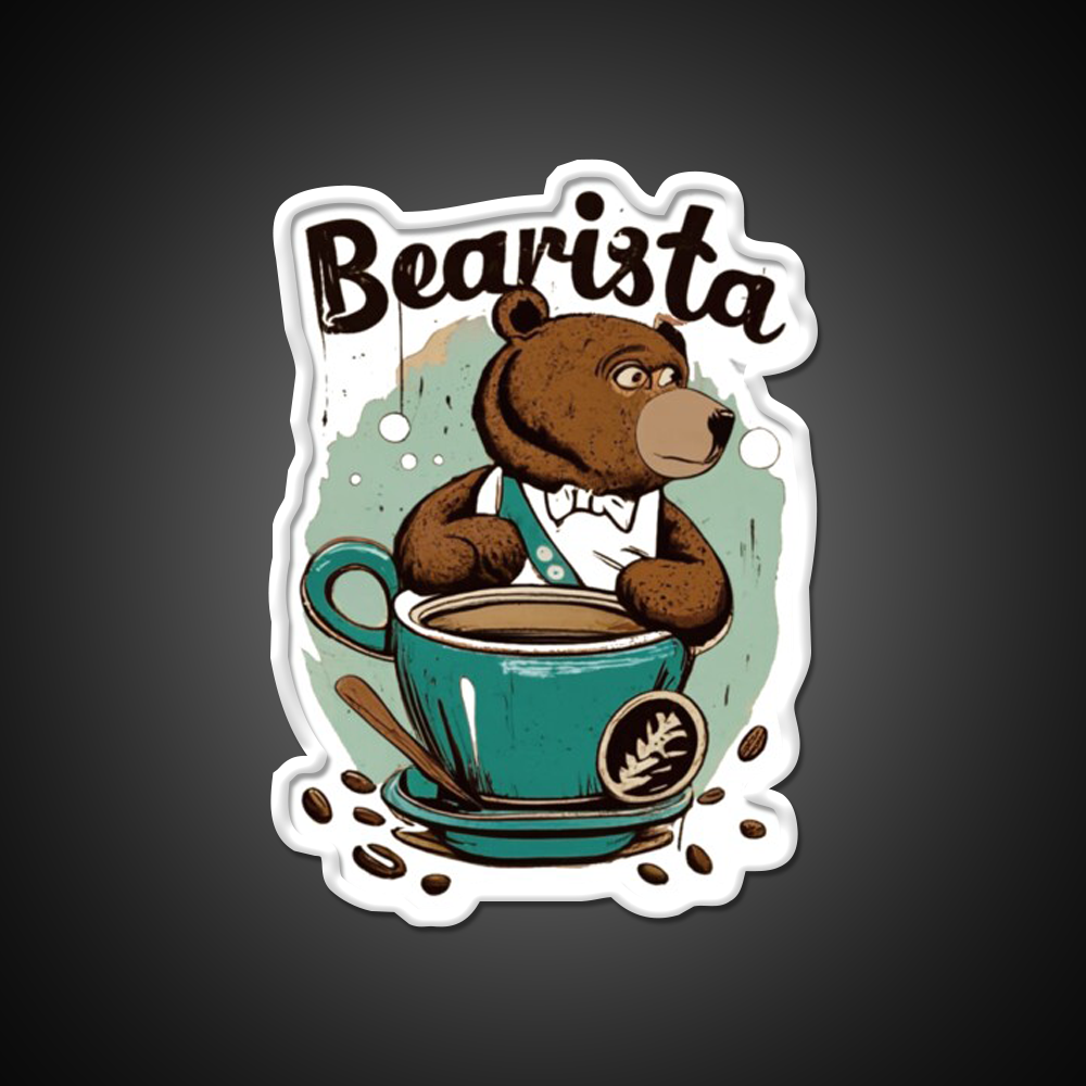 Bearista Cafe Led Neon Sign Espresso Bar Art Rgb Color