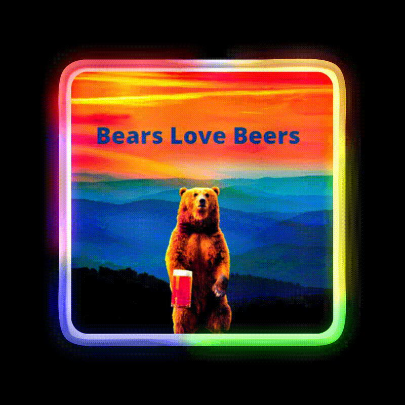Bears Love Beers Beer Bar Decor Led Neon Sign Rgb Color - LED neon sign close-up detail