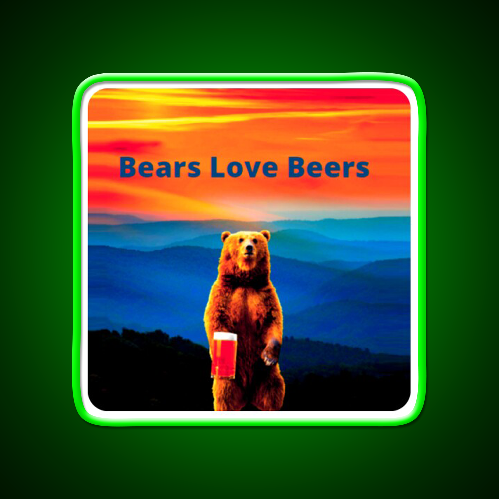Bears Love Beers Beer Bar Decor Led Neon Sign Rgb Color - LED neon sign view 8