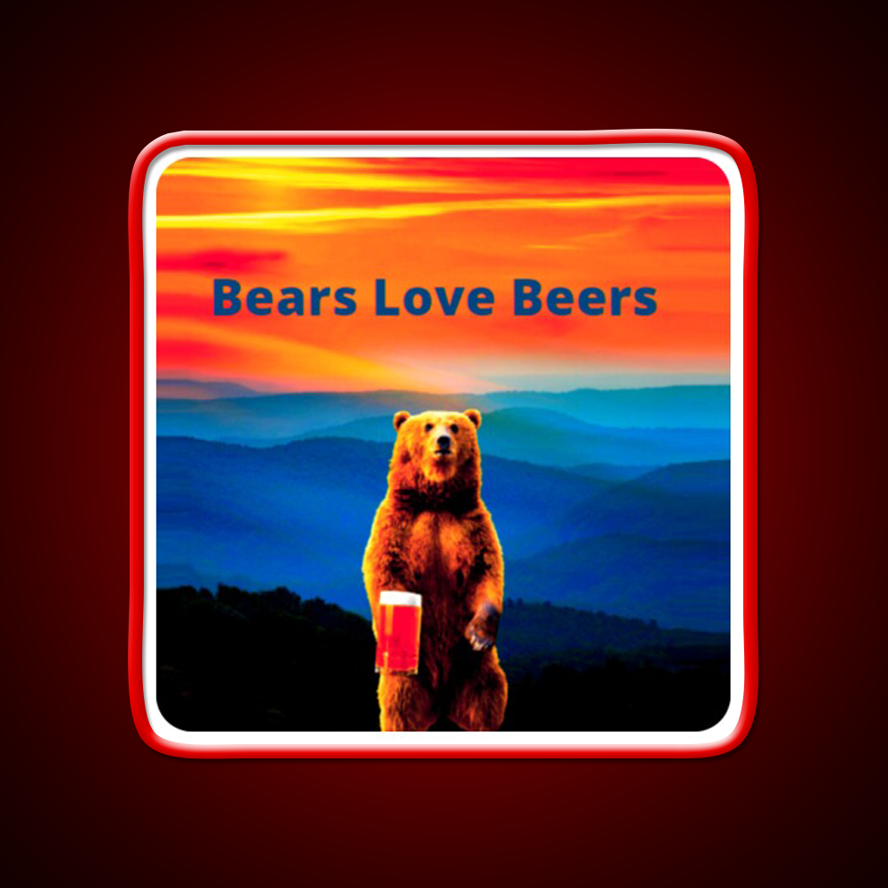 Bears Love Beers Beer Bar Decor Led Neon Sign Rgb Color - LED neon sign view 10
