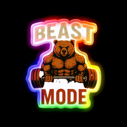 Beast Mode Cool Sign Gym Fitness Led Neon Sign Rgb Color
