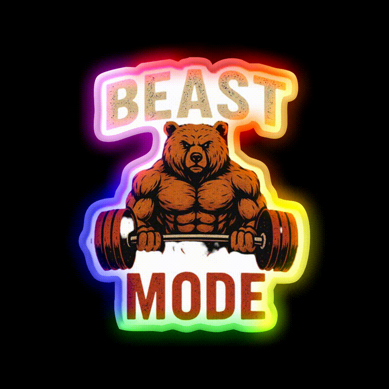 Beast Mode Cool Sign Gym Fitness Led Neon Sign Rgb Color