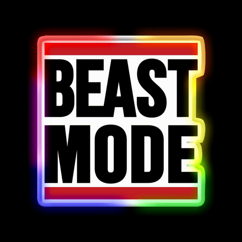 Beast Mode Gym Fitness Led Neon Sign For Workout Wall Rgb Color