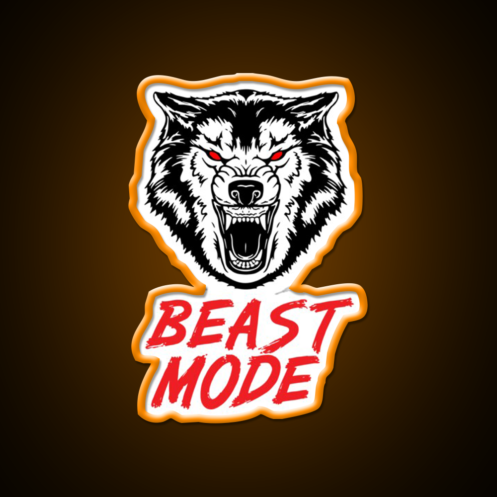 Beast Mode Gym Fitness Wolf Gym Fitness Led Neon Sign Rgb Color
