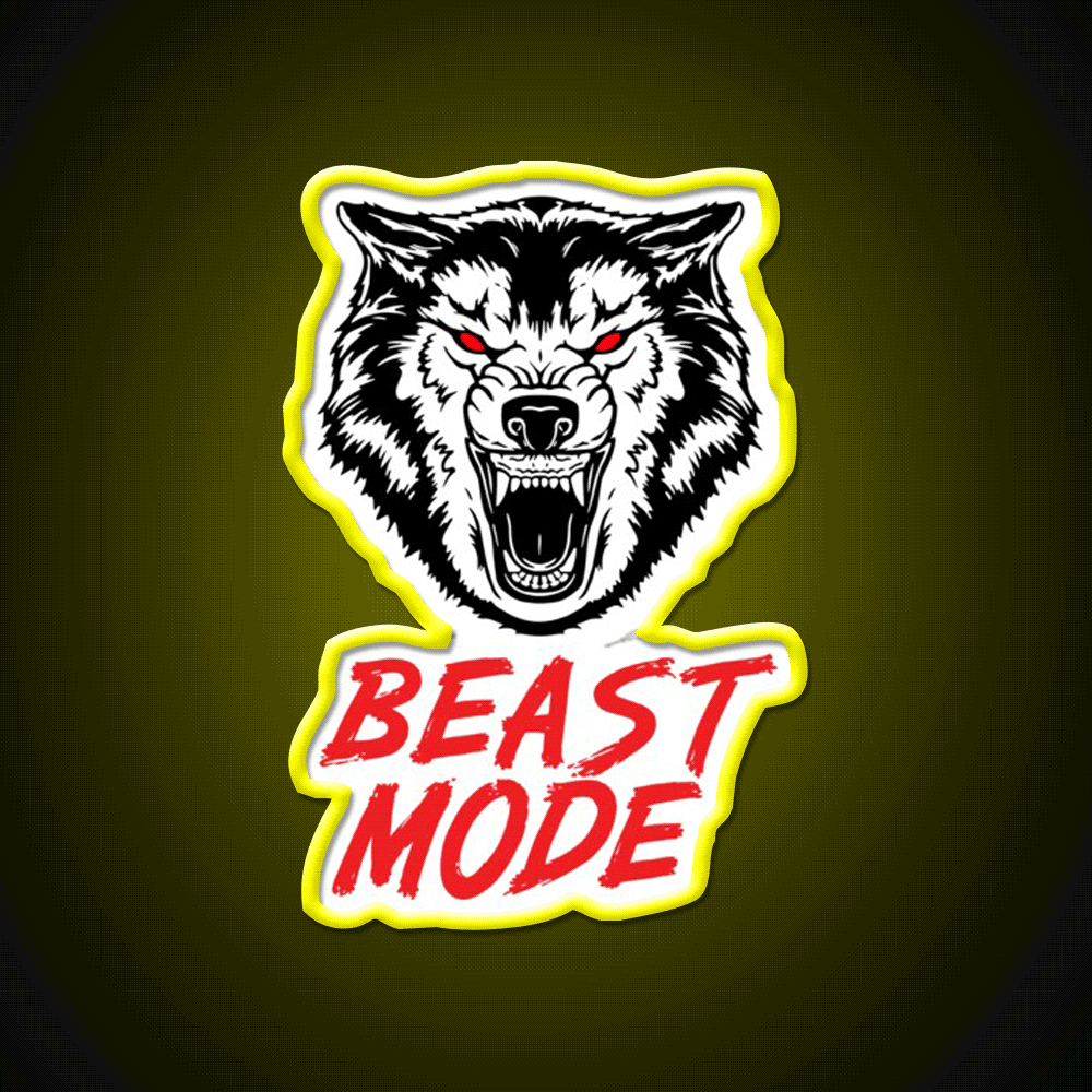 Beast Mode Gym Fitness Wolf Gym Fitness Led Neon Sign Rgb Color