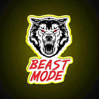 Beast Mode Gym Fitness Wolf Gym Fitness Led Neon Sign Rgb Color