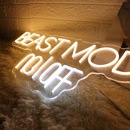 Beast Mode On Off Yellow Led Neon Sign - Shineneon