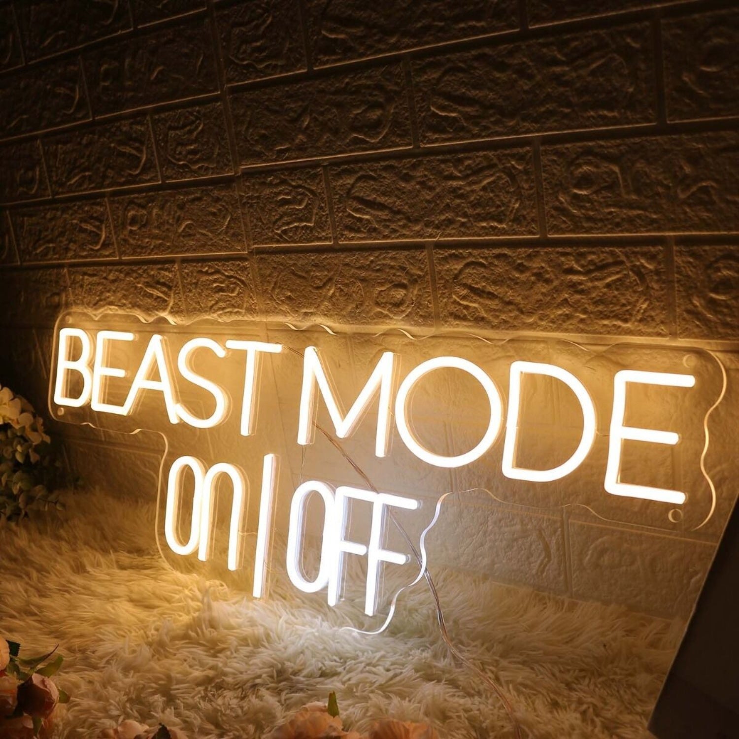 Beast Mode On Off Yellow Led Neon Sign - Shineneon