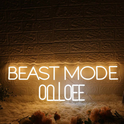Beast Mode On Off Yellow Led Neon Sign - Shineneon