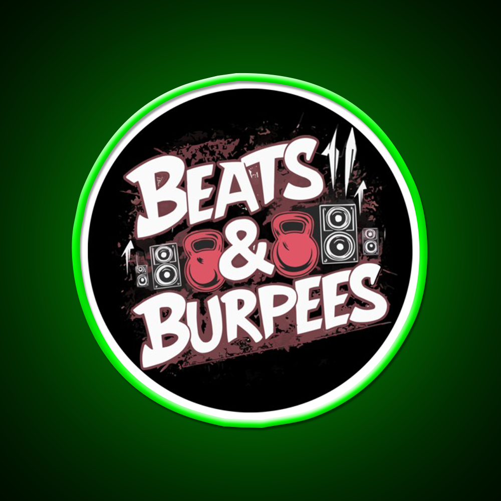 Beats And Burpees Gym Fitness Led Neon Sign Rgb Color