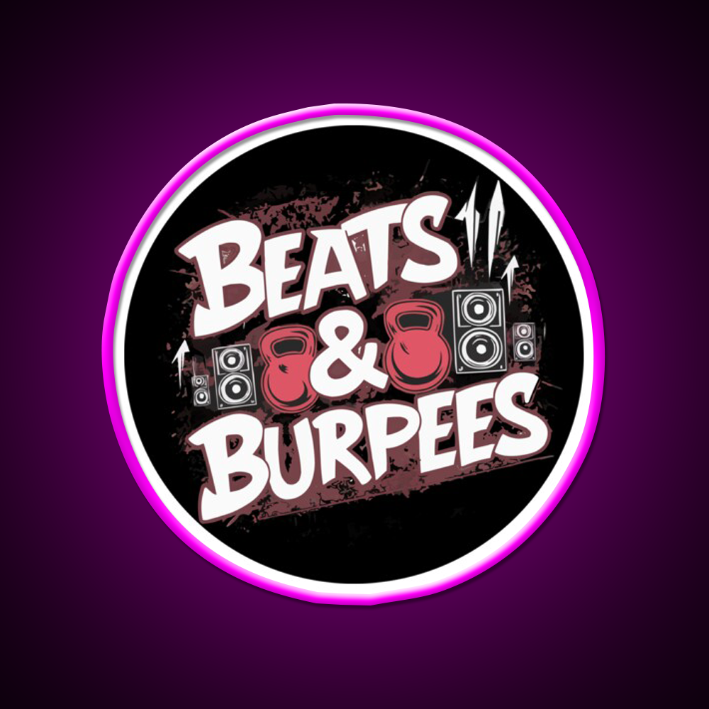 Beats And Burpees Gym Fitness Led Neon Sign Rgb Color