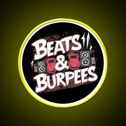 Beats And Burpees Gym Fitness Led Neon Sign Rgb Color