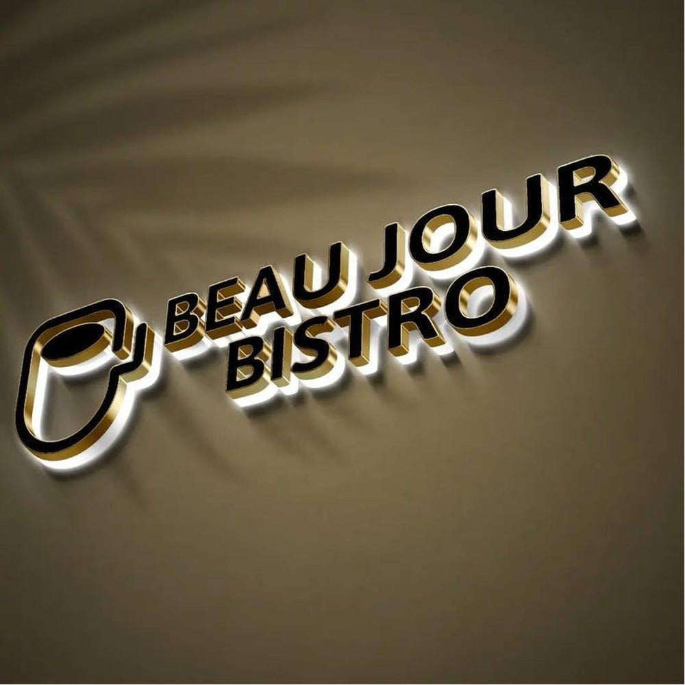 Beau Jour Bistro 3D Backlit Channel Letters Led Light Sign - Shineneon