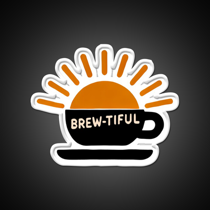 Beautiful Brew Tiful Morning Cafe Led Neon Sign Espresso Bar Art Rgb Color