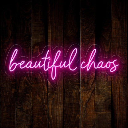 Beautiful Chaos Pink Led Neon Sign For Bedroom Cafe Decor | Shineneon