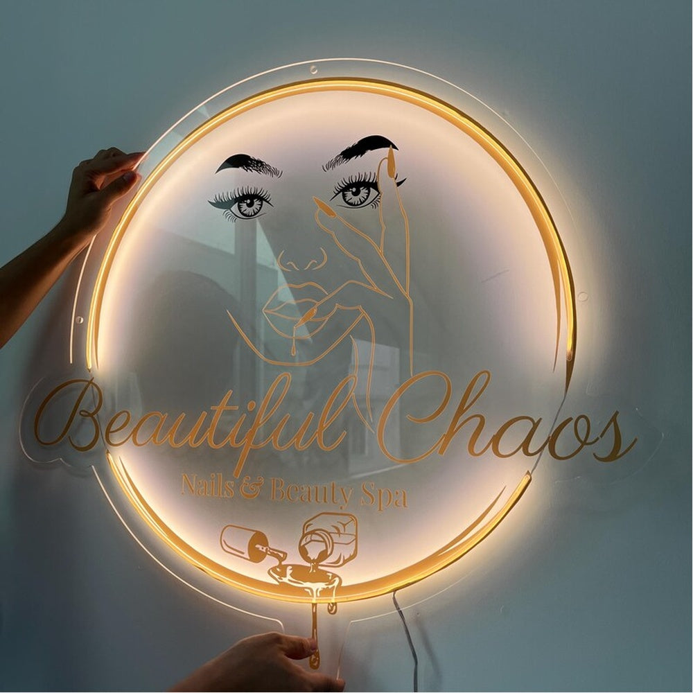 Beautiful Chase Salon Acrylic Business Logo Sign