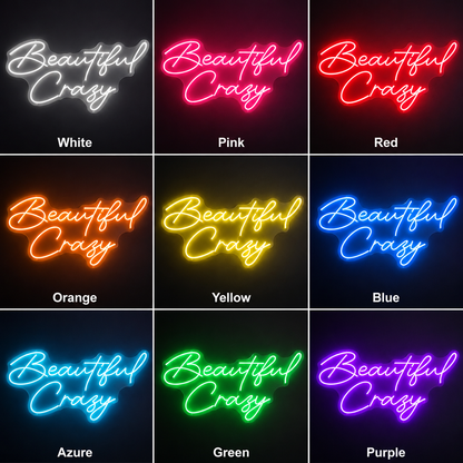 Beautiful Crazy LED Neon Sign - 05 Color Grid