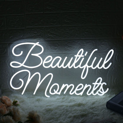 Beautiful Moments White Neon Sign | Shineneon